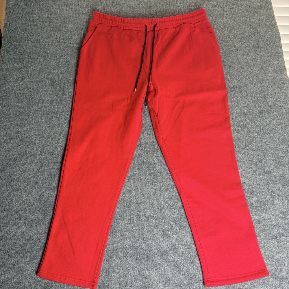 Ananke Red Fleece Sweatpants Jogger Pants Men’s XXL Drawstring Relaxed NWT